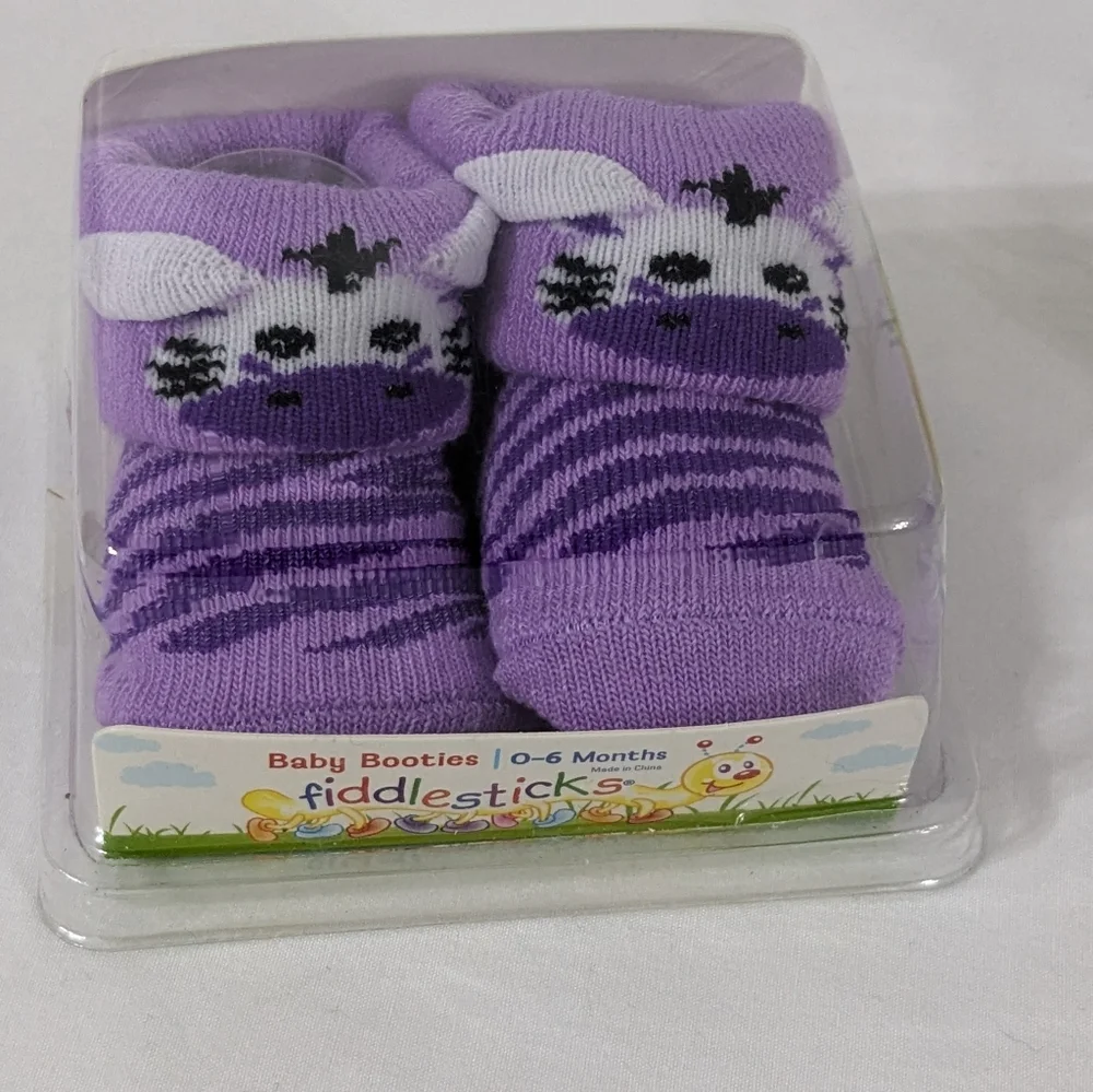 NEW Baby Booties, 2 Pairs, Zebra & Duck, 0-6 Months - Picture 5 of 5